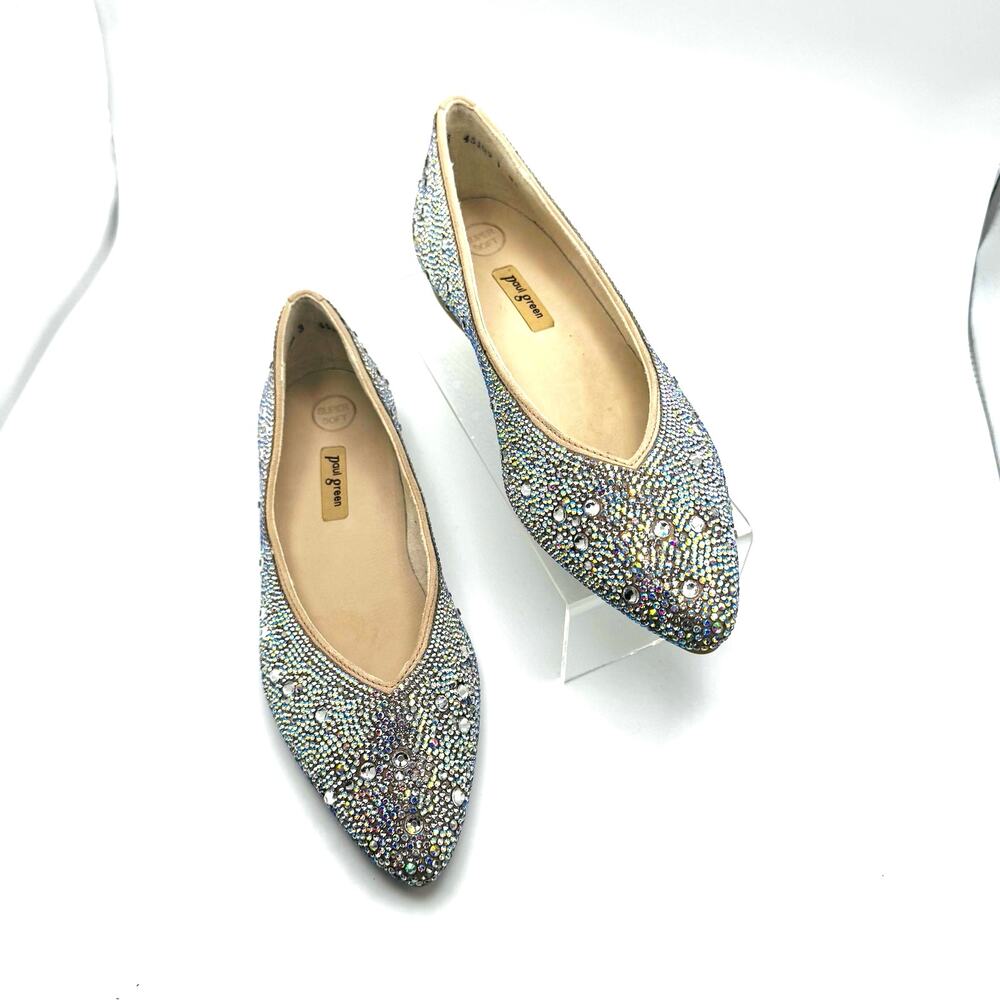 Paul Green Topaz Cristall Biscuit Embellished Comfort Flats UK 3 / US 5.5